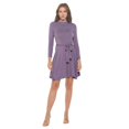 thumbnail image 2 of Women's Long Sleeve Midi Cocktail Dress, Round Neck, Sexy, for Formal, Wedding Guest, Party(Lilac Dusty 2X Plus Size), 2 of 6