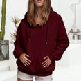 thumbnail image 5 of Kaprioy Womens Casual Hoodies Long Sleeve Loose Fall Winter Sweatshirt with Pocket Lightweight Solid Color Pullover Tops , XXXXXL, 5 of 8