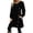 Black Dress for Women, variant on HAPIMO Women's Dress Crew Neck Long Sleeve Loose Button Down Side Pockets Modern Elegant Dress Comfortable Daily Use Black L