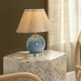 thumbnail image 2 of Jamie Young Co Dottie Blown Glass Table Lamp with Raffia Shade Blue, 2 of 4