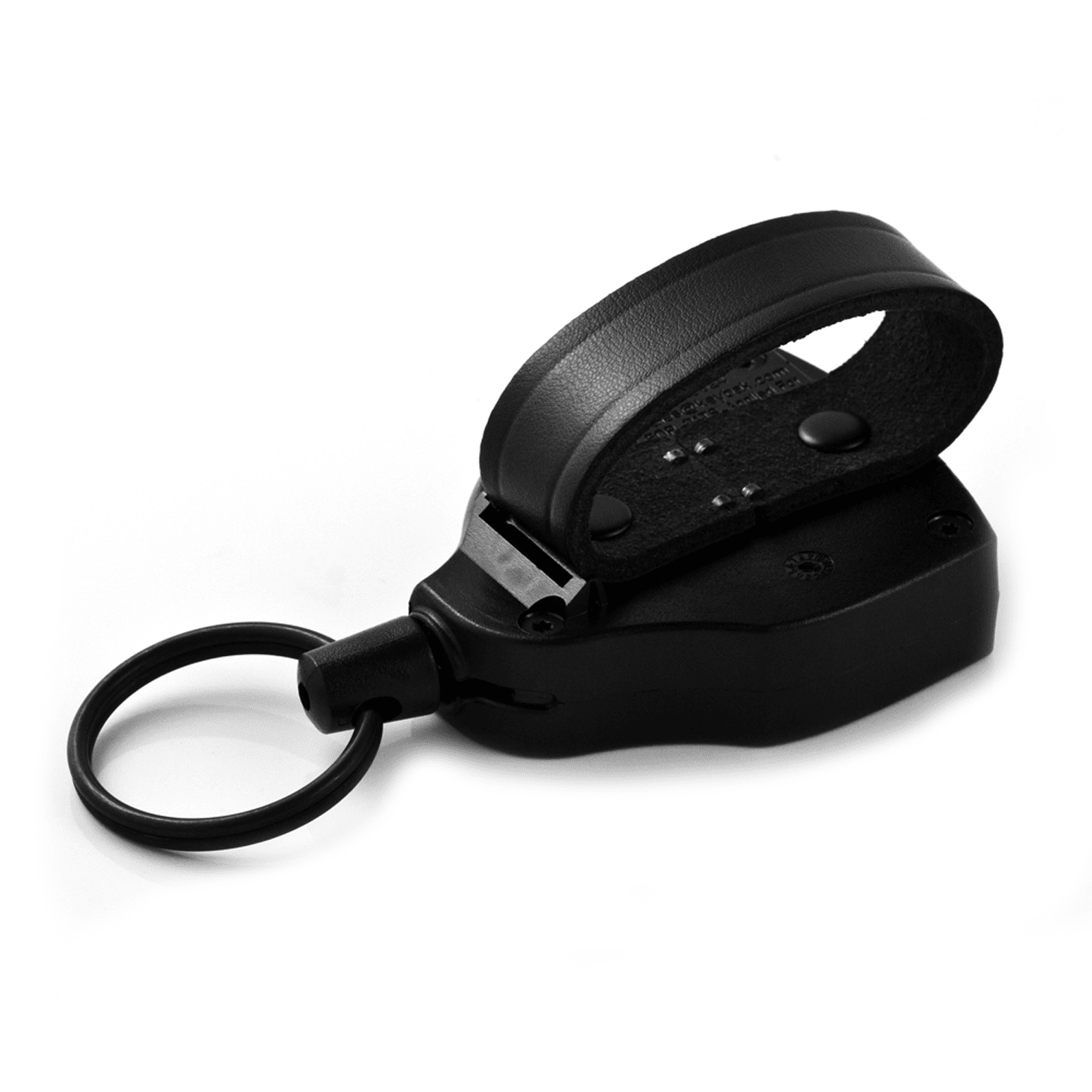 KEY-BAK 48 Locking Polycarbonate Retractable Keychain Holder with 36-inch Kevlar Cord, - Black