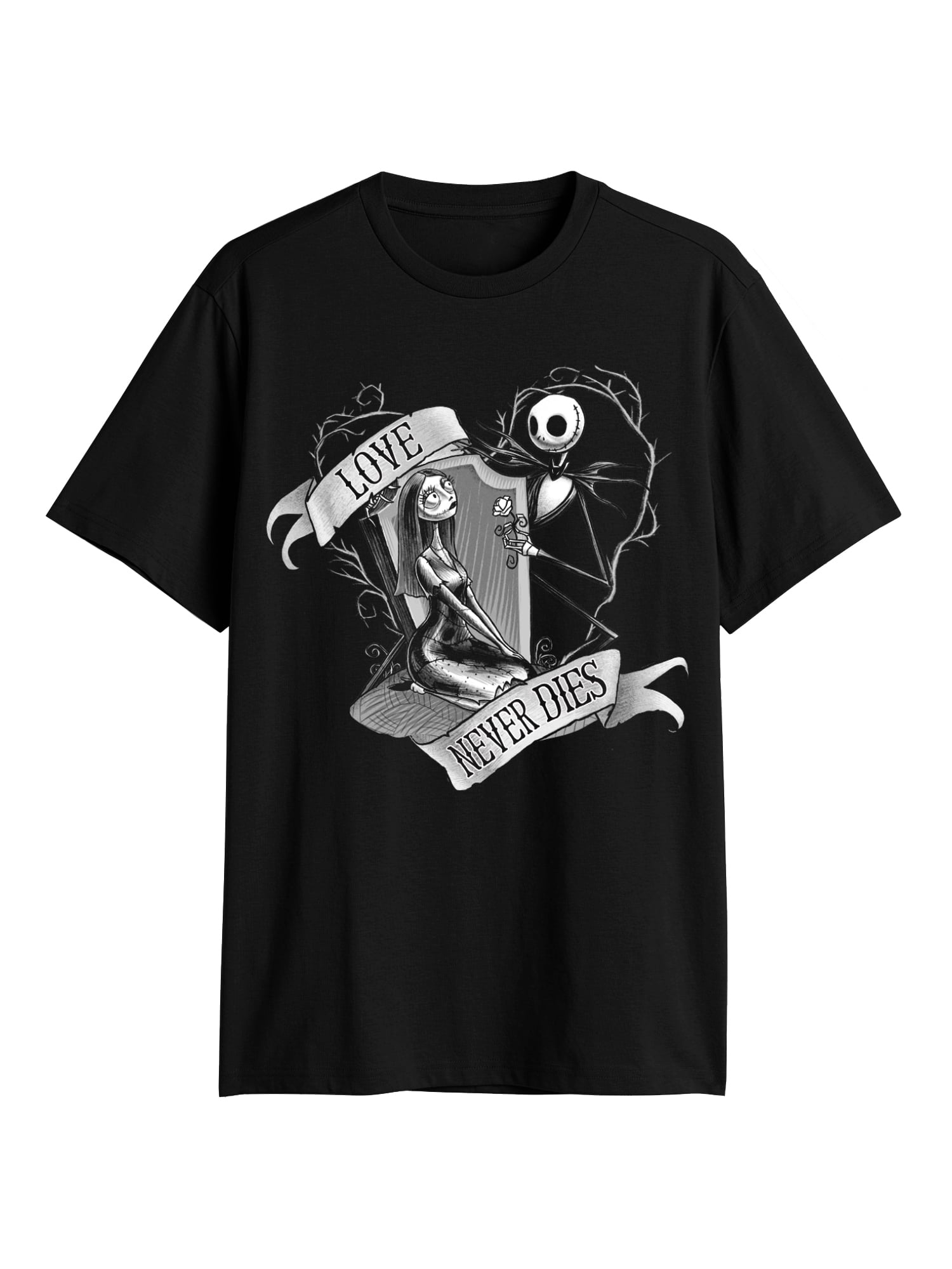 The Nightmare Before Christmas, Men's & Big Men's Valentine's Day Graphic Tee, Love Never Dies, Sizes S-3XL