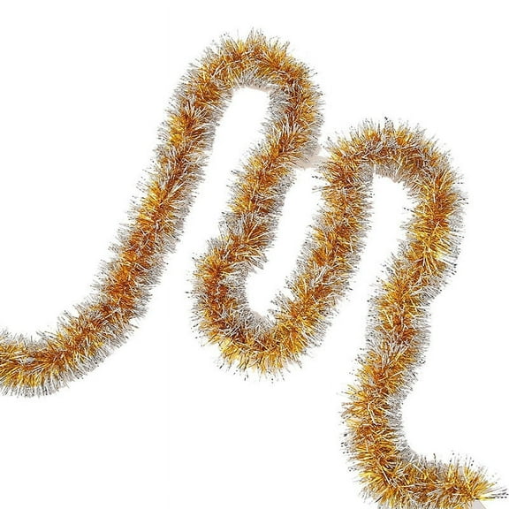 6.6FT Christmas Tinsel Garland, Metallic Tinsel Twist Garland, Christmas Tree Decorations, Home Indoor Holiday Party Supplies