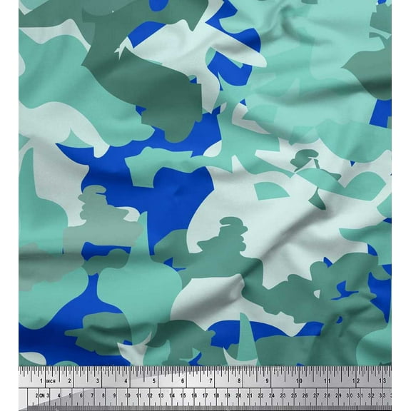 Soimoi Cotton Duck Fabric Two Tone Camouflage Print Fabric by the Yard 42 Inch Wide