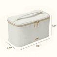 thumbnail image 7 of Conair Gray Pebble Train Case, Travel-Ready Beauty Organizer with Gold-Tone Hardware, 7 of 7