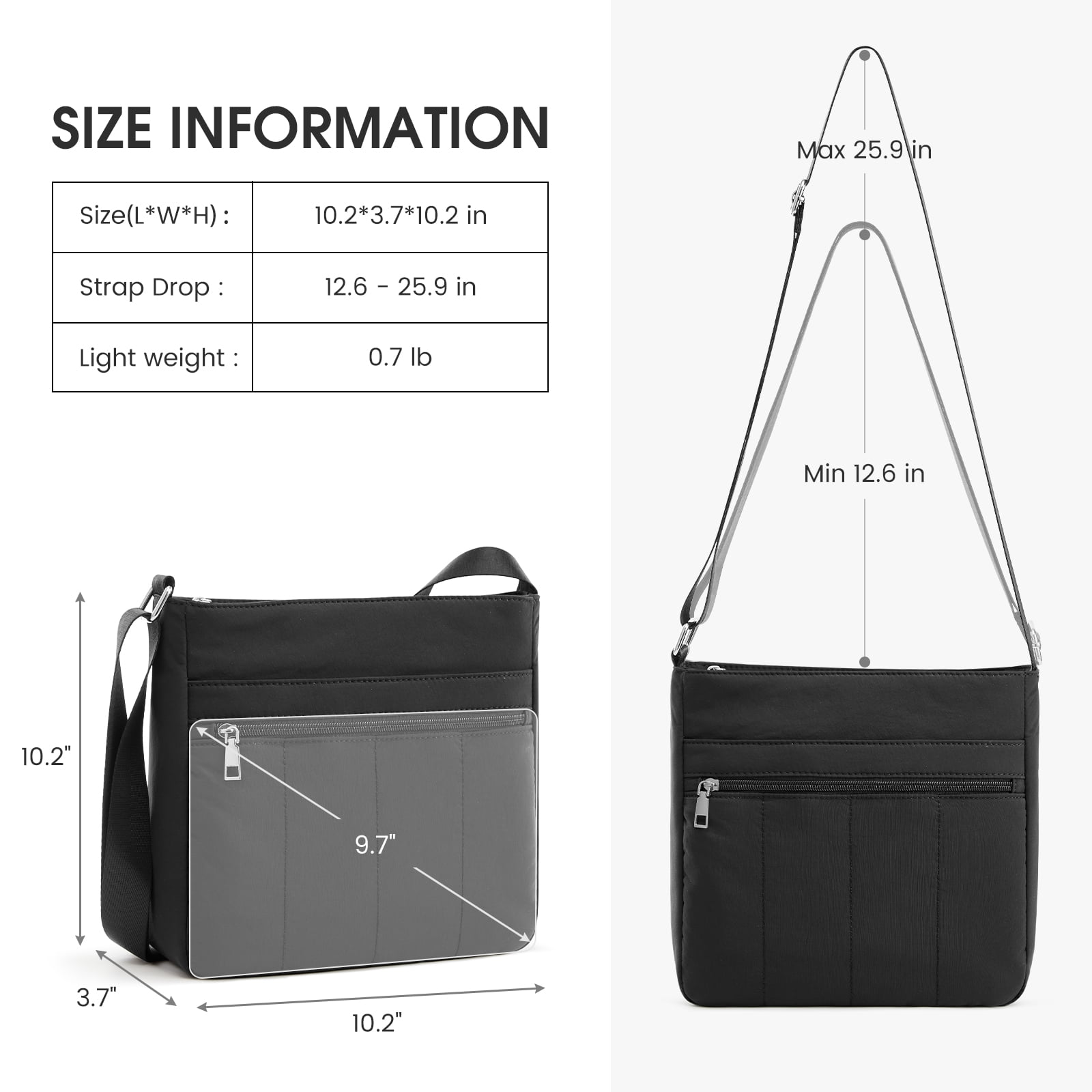 G4Free Nylon Crossbody Bags for Women, Lightweight Casual Quilted Shoulder Handbags for Travel Work