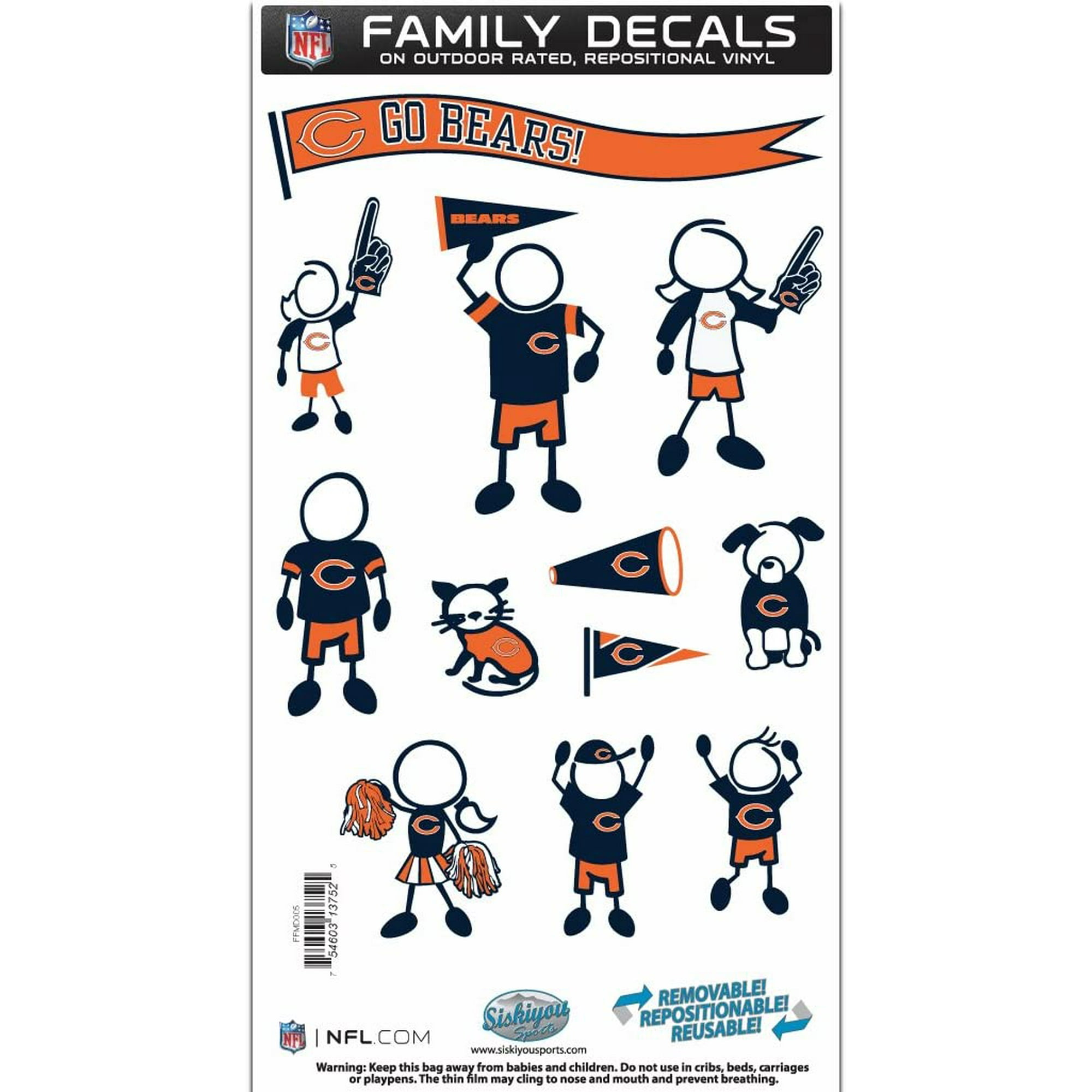 Chicago Bears Vinyl Sticker Decals