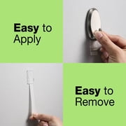 FrogTape reMOVEables Medium Brushed Nickel Heavy Duty Hooks, 2 Hooks and 4 Adhesive Strips