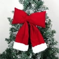 thumbnail image 4 of Under $1! PEONAVET Large Christmas Bow for Wreath Red and White Christmas Tree Topper Bow Front Door Wreath Bow Winter Holiday Decor Supplies Ornament, 4 of 8