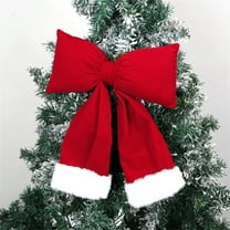 sruoe Christmas Bows, Christmas Tree Decorations, Christmas Tree Bows and Ribbons, Indoor Outdoor Tree Decoration, Hanging Christmas Bows for Wreaths, Tree Gift Present Decoration, Red