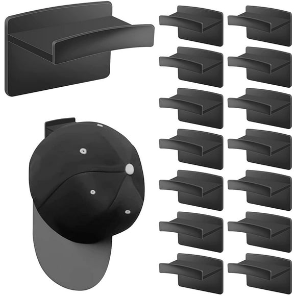 Adhesive hat hook wall hook modern minimalist hat hook undrilled hat rack black and white hat hook 15 packs 4.5 x 3.3 x 3 cm