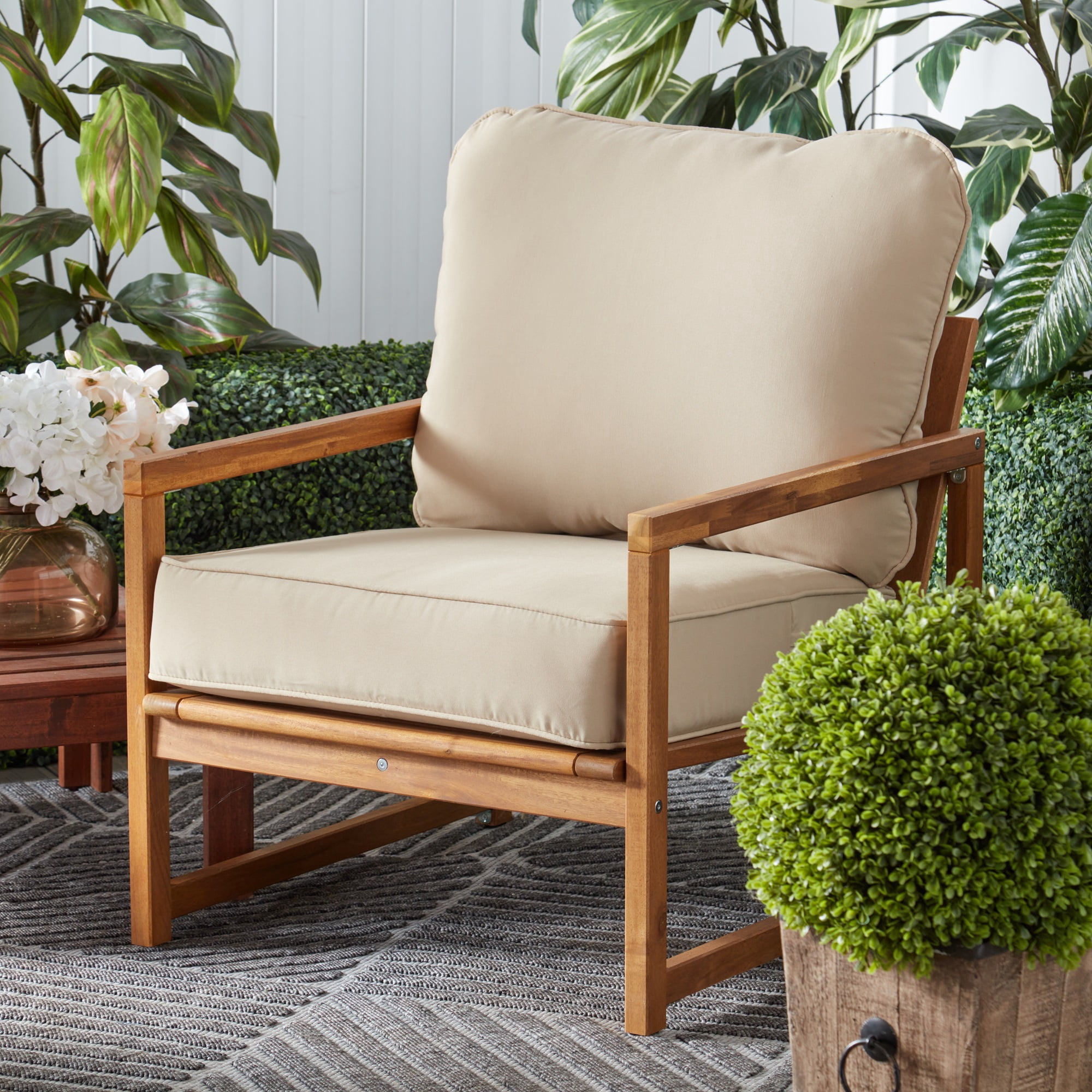 Greendale Home Fashions Outdoor 2-Piece Reversible Deep Seat Cushion Set, Stone