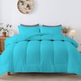 thumbnail image 2 of 5 Piece Luxurious Straight Line Pattern Comforter All Season 800 Threads Count Oversized Queen Size - Ultra Soft 550 GSM 100% Egyptian Cotton (Solid Turquoise Blue Colour ), 2 of 6