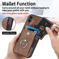 thumbnail image 4 of Feishell for iPhone XR Wallet Case with Elastic Card Holder,Premium PU Leather Shockproof TPU Bumper 360° Rotation Finger Ring Holder Kickstand Anti-Scratch Protective Phone Case,Brown, 4 of 9