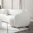 thumbnail image 6 of Kevinplus 5 Seater Sofa Sectional, Leisure Couch Curved Sofa Teddy Fleece, White, 102 Inch, 6 of 10