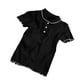thumbnail image 4 of Camisa De Punto Mujer Verano Con Volantes Manga Corta Cuello De Muñeca Casual Top, Negro Yuarrent AP001288-03B, 4 of 7