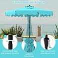 thumbnail image 5 of PetFurnish 9 FT Ruffled Patio Umbrella with Push Button Tilt, Crank, 8 Ribs, Outdoor Heavy-Duty Market Table Umbrella for Yard Garden Pool-Turquoise, 5 of 11