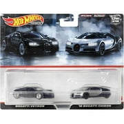 Hot Wheels Premium Car Culture 2-Pack Bugatti Veyron & '16 Bugatti Chiron 1/64 Diecast Car
