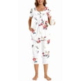 thumbnail image 6 of WQD Womens Pajama Sets 2 Piece Lounge Sets Soft Loungewear Comfy Pj Sets Henley Neck Short Sleeve Top and Capri Pants Loose Sleepwear with Pockets, 6 of 8