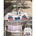 thumbnail image 5 of 4th of July US Flag Vase Fireworks Stars Retro Linen Table Cloth with Umbrella Hole and Zipper,Outdoor Tablecloth Waterproof Patio Table Cloths Spillproof Washable Table Cover Blue Plaid, 5 of 6