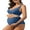 Sky Blue, variant on Ruched V Neck Two Piece Bikini Sets for Maternity Adjustable Straps Pregnancy Bathing Suits