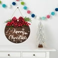 thumbnail image 4 of LHWEN Christmas Decorations Merry Christmas Sign Wooden Plaid Outdoor Wreath Welcome Sign for Front Door Wall Winter Decor Handmade Rustic Hanging Sign Perfect for Homeowners Friends Family, 4 of 4