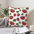 thumbnail image 6 of Xecao Hand Drawn Strawberry Print Soft Velvet Decorative Throw Pillow Covers, Square Cushion Cases for Bed, Sofa, Living Room, Car, and Indoor Outdoor Use-16"x16", 6 of 8