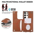 thumbnail image 4 of for Samsung Galaxy S24 Ultra Case with RFID Blocking Card Holder and Strap for Women,Crossbody Lanyard,Kickstand Ring Stand Holder,Snap Clasp,Cute Phone Wallet Case For Samsung Galaxy S24 Ultra, Brown, 4 of 9