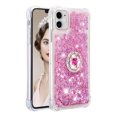 thumbnail image 2 of Funda para iPhone 11 con Brillo Líquido Flotante, Purpurina, Parachoques y Anillo Giratorio Soporte, 2 of 5