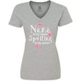 thumbnail image 3 of Inktastic Spoiling Nana Women's V-Neck T-Shirt, 3 of 5