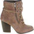 MoMo Women's Low Heel LaceUp Bootie