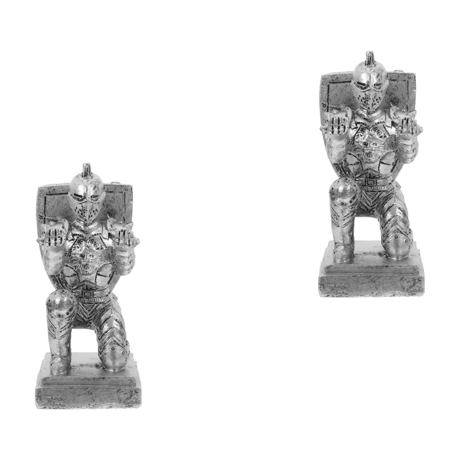 2pcs Resin Knight Shape Pen Holder Desk Organizer Accessories Desk Decoration Pen Stand For Office And Home Stationery Decor