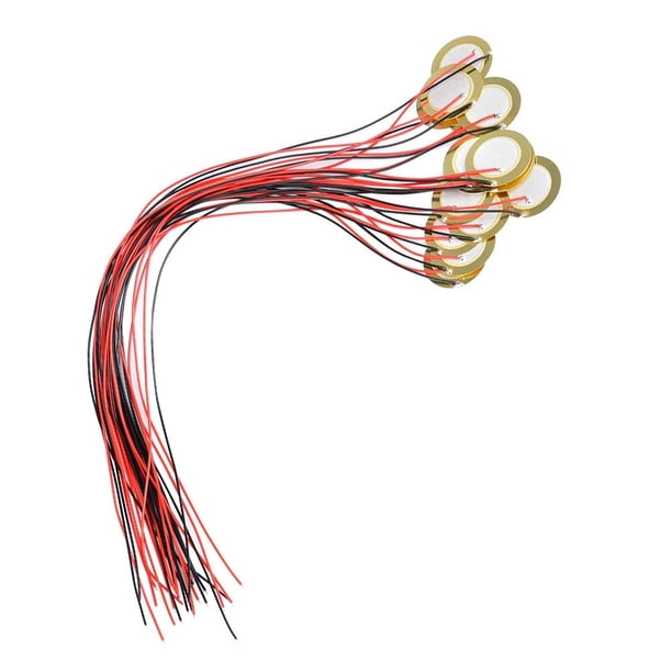 TIMESETL 15 discos amplificadores piezoeléctricos de 27 mm con cables de 13 pulgadas para tambor de guitarra acústica