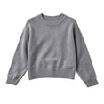 thumbnail image 4 of BXJX Girls Knit Cotton Sweaters, Long Sleeve Crew Neck School Stretchable Pullover Tops Dark Gray Size 4-5 T, 4 of 6