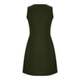 thumbnail image 4 of Awdenio Summer Dresses for Women 2024, Ladies Nightgown With Pockets Sleep Shirts Sleeveless Sleepwear Pleated Front Nightshirt Round Neck Nightdress Army Green S, 4 of 7