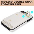 thumbnail image 5 of Crossbody for iPhone 8 Plus/7 Plus Phone Case for Women, Wallet Case with Credit Card Holder Shoulder Strap & Wrist Lanyard Shockproof Purse Back Flip 360 Ring Holder Kickstand Case,White, 5 of 9