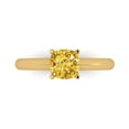 thumbnail image 2 of 1.0ct cushion cut yellow Zircon 18k yellow gold Bridal Wedding Engagement Promise Anniversary Ring for Women size 4.75, 2 of 7