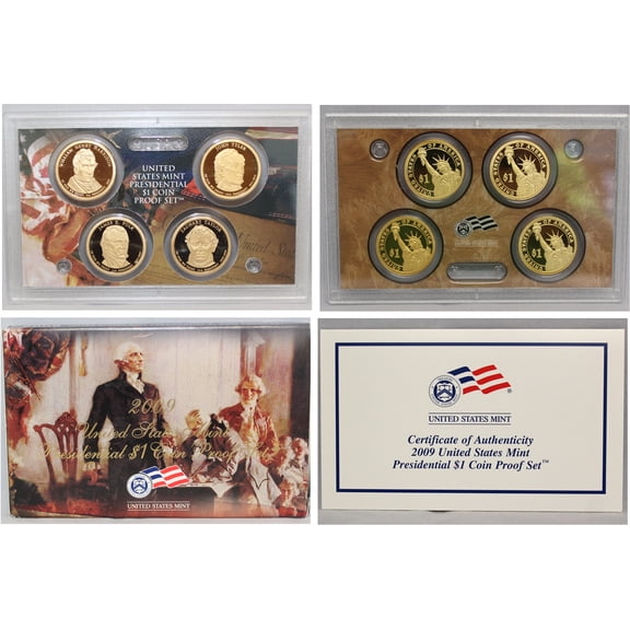 2009 Presidential Dollar Proof Set - U.S. Mint 4-Coin Set in OGP with COA