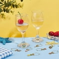 thumbnail image 6 of 24 Style Summer Theme Wine Glass Charms Flower Fruit Goblet Drink Markers Tags with Hoop Rings and Beads for Cocktail Champagne Tasting Party Favors Decoration Supplies Gifts, 6 of 9