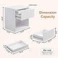 thumbnail image 3 of Brafabhome Fluted Nightstands with Drawers for Bedroom, Modern Curved Profile Bedside Table with Open Shelves, Accent End Table with Hidden Drawer for Living Room, Set of 2 | White, 3 of 8