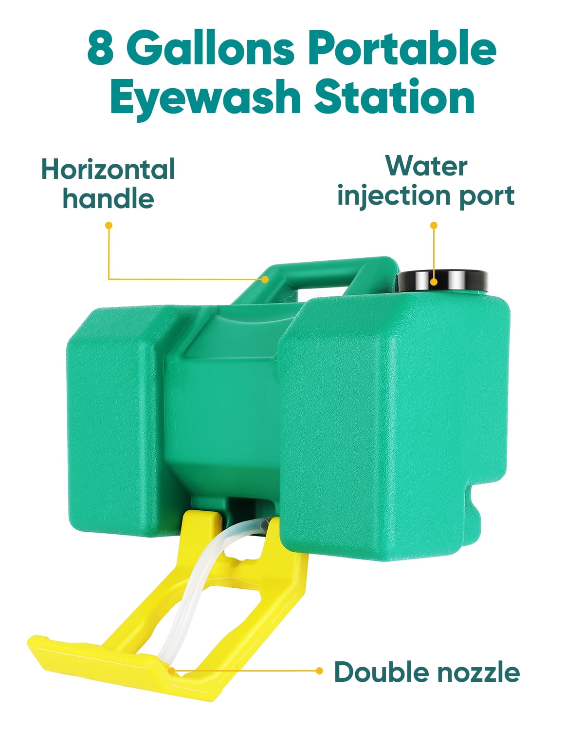 Portable Eyewash Station 8-Gallon OSHA Approved Wall-Mounted Gravity-Flow Indoors and Out, 30L Refillable Eyewash Station Heavy Duty Emergency Eye Wash Lasting for 10 Minutes