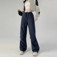 thumbnail image 1 of Womens Spring And Autumn High Waist Wide Leg Straight Casual Sports Overalls, 1 of 6
