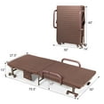 thumbnail image 3 of Costway Folding Bed Adjustable Guest Single Bed Mattress Portable Wheels Brown, 3 of 12
