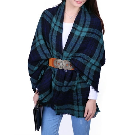 HDE Womens Plaid Blanket Scarf Chunky Oversized Tartan Flannel Winter...