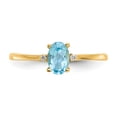 thumbnail image 5 of Primal Gold 14 Karat Yellow Gold Diamond and Blue Topaz Birthstone Ring, 5 of 5