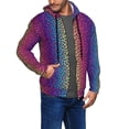 thumbnail image 2 of Vsdgher Leopard Neon Rainbow Gradient Mens Hoodies Zip Hoodie, Hoodies for Men, Zip-up Hooded Sweatshirt-Large, 2 of 5