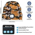 thumbnail image 6 of Viworld Unisex Bluetooth Beanie Hat with Light,4 LED USB Rechargeable Wireless Headphones Tech Caps,Gifts for Men Women Teen Boys (Camouflage Yellow), 6 of 6