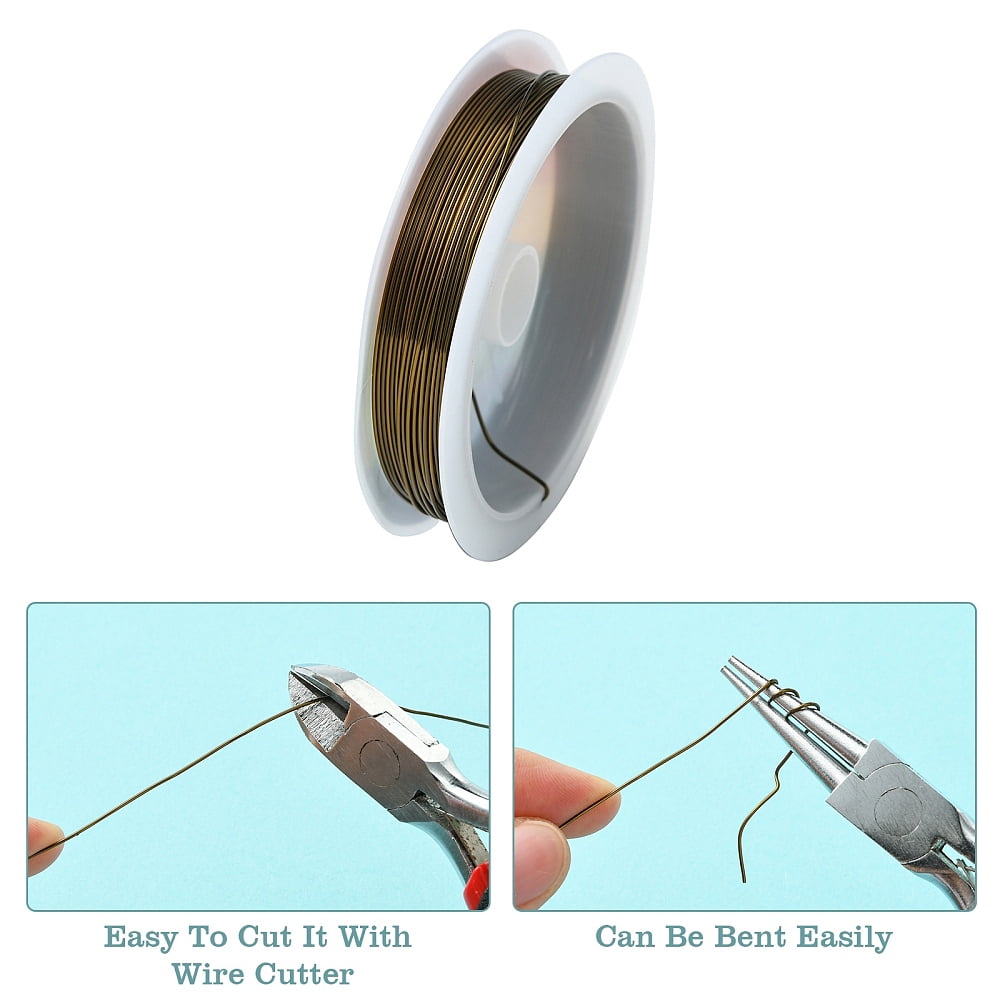Copper Jewelry Wire Long-Lasting Plated Bronze 22 Gauge 0.6mm about 19.68 Feet(6m)/roll