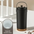 thumbnail image 4 of WSZZL High Color Ceramic Insulated Coffee Cup with Straw for Hot Cold Drinks, Portable Double Wall Mug for Adults, Easy Clean Wide Mouth Design, Matte Finish with Metallic Details, 4 of 4