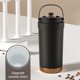 thumbnail image 4 of Taza de café térmica con revestimiento de cerámica, pajita y asa | Taza doble de 500 ml para bebidas frías y calientes | Vaso de viaje portátil para hombres, mujeres y estudiantes, 4 of 6